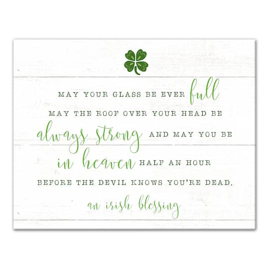 Irish Blessings Quote Canvas 11&#x22; x 14&#x22; Canvas Wall Art